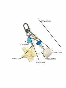 Móc khóa hình vỏ sò, sao biển, phụ kiện trang trí ba lô, dây đeo điện thoại, phong cách đảo, mặt dây chuyền hình vỏ sò thời trang - Nhiều màu - Xem 5