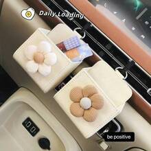Sac de rangement pour bouche d'aération de voiture, Sac de rangement suspendu pour téléphone de voiture, Boîte de rangement pour voiture (Pinces noires et blanches expédiées de manière aléatoire) - A - Voir 3