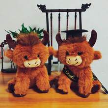 1 pieza Gorro de doctor de estilo de dibujos animados con muñeco de peluche de vaca de las tierras altas, muñeco de peluche suave, regalo de graduación para estudiantes, niños, universidad, escuela secundaria, jardín de infantes, unisex - Multicolor - Ver 11