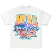 1991  Final Four Hoosier Dome Team Logos Graphic T-Shirt100% Cotton-Going Out Tops Women Vintage Black Spring Graphic Tees - Trắng 3 - Xem 6