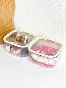 Hộp đựng dụng cụ làm móng, hộp đựng bông tẩy trang, hộp đựng đồ lộn xộn trên bàn làm móng, thùng rác nhỏ - Nhiều màu - Xem 4