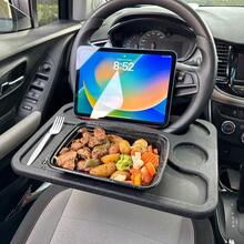 Car Tray |   Steering Wheel Laptop Desk |   Steering Wheel Tray |   Convenient For Eating And Working On The Go |   Perfect For Holding Laptops, Tablets Or Mobile Phones |   Steering Wheel Desk - 黑色 - 查看 9