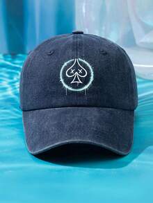 1顶男女通用多色黑桃印花可调节尺寸柔软舒适户外休闲时尚水洗棒球帽，适合日常佩戴 - C - 查看 22