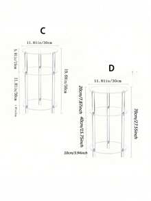 1 Set Acrylic Sofa Side Table, Detachable Coffee Table Suitable For Living Room, Bedroom, Bathroom, Hallway Storage Rack - Transparent - View 8
