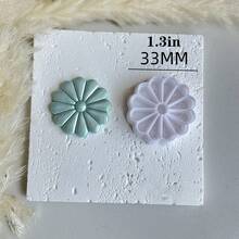 1pc/3pcs Flower Shaped Soft Clay Mold, Used For Making Jewelry - White - View 4