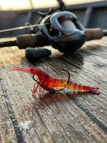 GOTURE 5pcs Shrimp Shaped Fishing Lures, With Lead Head And Glow Effect, Suitable For Freshwater And Saltwater Fishing, Can Catch Largemouth Bass And Trout, Size 6.5cm/9.5cm (Assorted Colors) - Multicolor - View 7