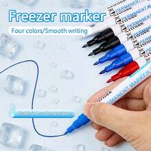 2/4pcs Sets Frozen Marker Pens, Low-Temperature Storage Bag Marker, Black And Red Permanent Frozen Pens, Can Be Used For Cold Storage, Ice Bags, Food Bags, Glass, Refrigerators, Laboratory Marker Pens - Other - View 9