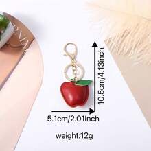 3 Móc Khóa Da Hình Trái Cây Sáng Tạo, Táo, Chanh, Đào, Mặt Dây Chuyền Túi Dễ Thương, Móc Khóa - Nhiều màu - Xem 3