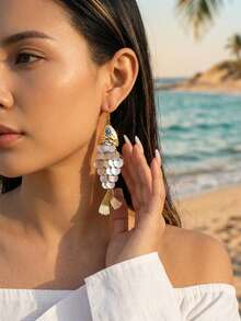 2 đôi bông tai hình cá 3D có thể cử động, bông tai mặt dây chuyền hình cá mạ vàng, trang sức cá động học, bông tai hình cá cung Song Ngư độc đáo, quà tặng cho người yêu biển. - Nhiều màu - Xem 3