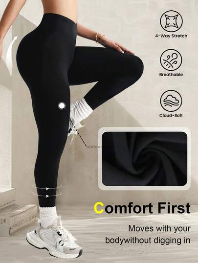 1条交叉腰带紧身瑜伽裤，V形交叉腰带，新款春夏打底裤，吸湿排汗，弹力面料，贴身舒适，高腰设计带腰部支撑，适合叠穿或日常穿着