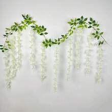 4件/10件套人造白色紫藤花藤，丝绸紫藤花环，适用于婚礼拱门、派对花园、家居装饰、复活节礼物、婚礼装饰、房间美化、家居装饰、情人节、生日礼物、毕业礼物等。 - 白色 - 查看 8