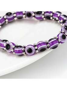 Colourful Evil Eye Bead Bracelets, Bohemian-Style Bracelets, Vintage And Niche Jewellery; Perfect For Everyday Wear, Holiday Fashion Accessories, And As Lucky Gifts. - EY6126BK00 - View 10