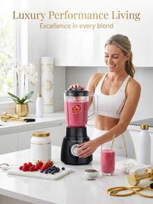 SOKANY 1pc Bullet Personal Blender, Includes 1 Power Base, 2 Blades, 2 Cups, 1 Mug, 1 Spout Lid, 2 Comfort Lip Rings, 2 Sealed Lids, With Pulse Technology For Grinding, Mixing, Blending, Smoothie & Ice Crushing - Black - View 4