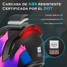 Casco Moto Abatible Certificado DOT con Bluetooth y Luz LED, Diseño 3/4 con Visor Doble HD,  y Cómodo, Ideal para Uso Diario y Viajes en Motocicleta - A - Ver 5