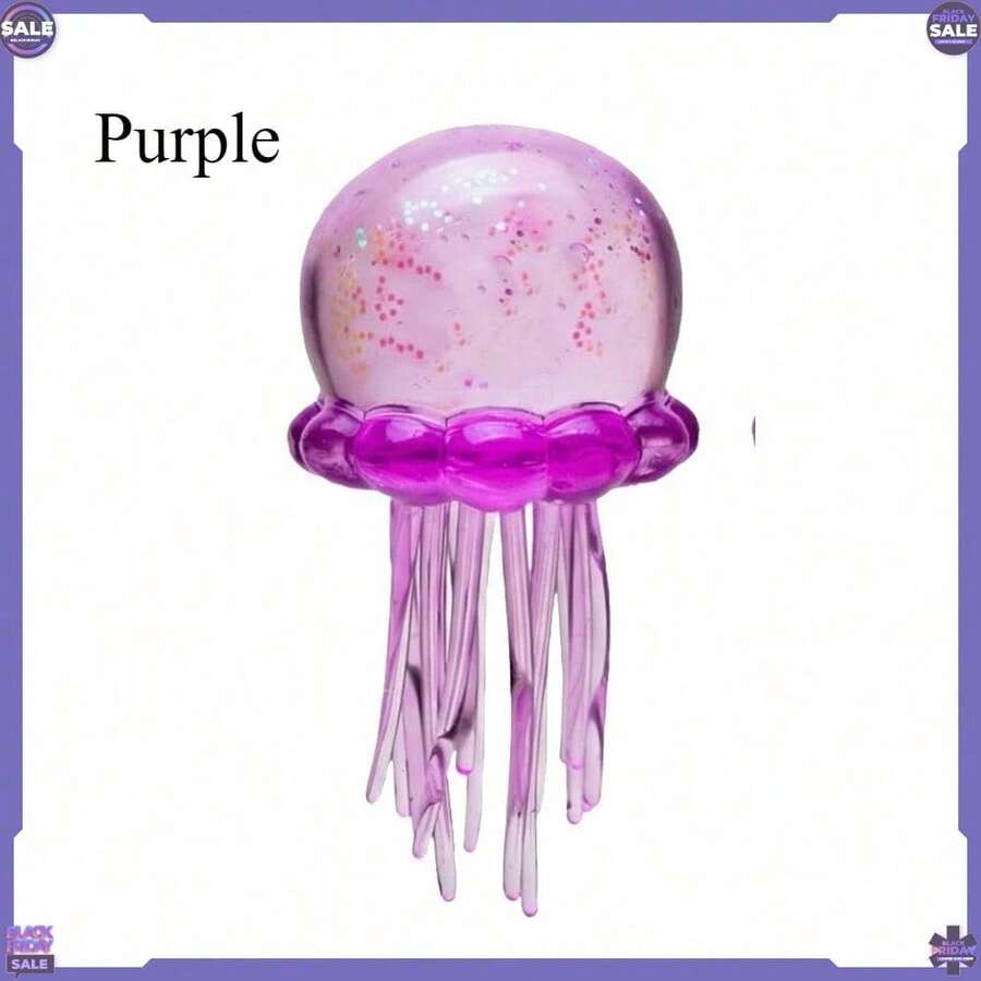 Jellyfish Squid, Jellyfish Design Squeeze Pressure Ball, Fidget Pressure Ball, Ice Squeeze Cube Drop Maltose Ball, Used For Sensory Anxiety And Stress Parties - 紫色 - 查看 1