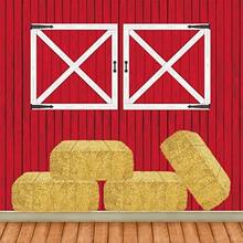 Beistle 52057 Red Barn Siding Backdrop Party Accessory 4-Feet by 30-Feet Multicolored - Multicolor - Ver 6