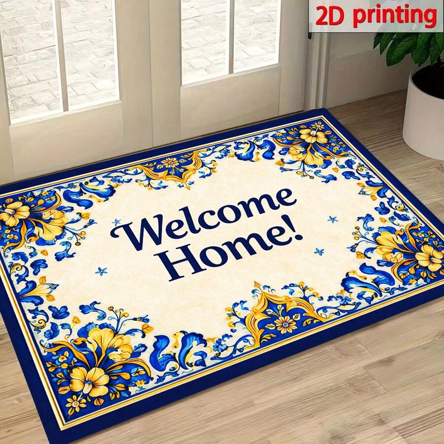 1pc Polyester Drainage Mat, Suitable For Kitchen, Living Room, Entrance, Balcony, Home Decor, Anti-Stain, Coffee Shop, Bar, Holiday, Party, Bedroom, Bathroom, Laundry Room - Multicolor - View 1