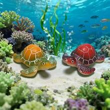 Resin Turtle Ornament, Suitable For Aquarium, Fish Tank, Desktop Decor, Reptile Theme Decoration, Applicable For Office, Garden Pond, Micro Landscape Decor - Happy Aquarium - View 5