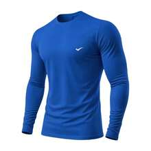 Thermal Shirt Second Skin T-Shirt UV Protection Compression Cold Heat Men's Blouse - Royal Blue - View 2