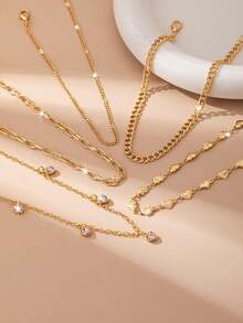 Bộ 5 chiếc vòng chân thời trang mùa hè phong cách Bohemian dành cho nữ, thích hợp đi biển. - Nhiều màu - Xem 4