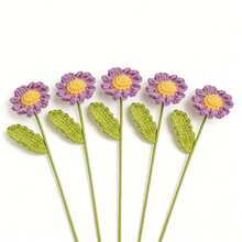 1pc/3pcs/5pcs Artificial Crochet Sunflower, Rose, Tulip, Lily Flower, Fake Flowers, Lifelike Flowers, Desktop Decor, Wall Decor, Suitable For Birthday Gift, Anniversary Gift, Mother's Day Gift, Christmas Gift, Event & Home Decor, Valentine's Day Gift - Multicolor - View 53