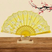 1把 Forever & Moment 花卉摺疊手扇，女性婚禮摺疊扇，茶會與新娘活動裝飾摺疊扇 - 彩色 - 查看 18
