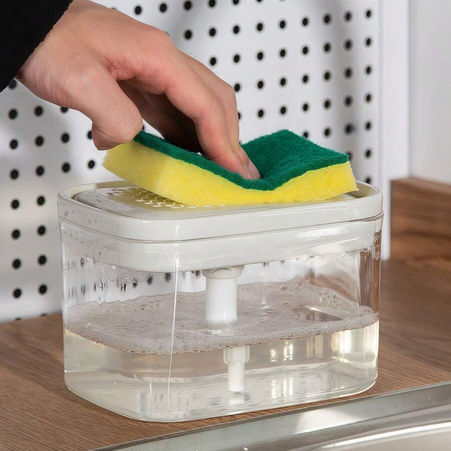 1/2pcs Kitchen Sponge Soap Dispenser, Bathroom Frosted Liquid Soap Dispenser - Multicolor - View 1