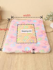 1pc Pet Bed Pad, Cute Heart & Bone Pattern, Breathable & Washable Thick Polyester Fiber Pet Mat, Suitable For Small/Medium Dogs & Cats All Year Round, Fit For Poodle (Toy Poodle), Not Suitable For Large Dogs - Multicolor - View 3