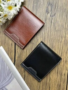 1pc Men's Classic Short Bifold Wallet, Business Minimalist Men's Wallet, Fine Textured Surface, Soft & Skin-Friendly Feel, Wear-Resistant & Anti-Scratch, Non-Deformable, Contrast Stitching Outlining Edges, Right Side Embossed Contrast Logo For Easy Identification, Reasonable Layout With Multiple Card Slots And Large Cash Compartment, Orderly Storage Of Bank Cards, ID, Cash And Documents, Suitable For Daily Commute - Multicolor - View 6