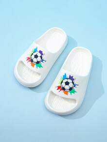 Barnens sommarsandaler med EVA-motiv och halkfri tecknad fotboll för småbarn och små barn - Vitt - Visa 19