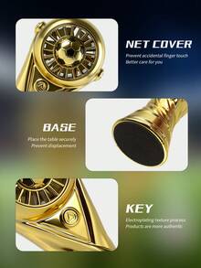 AOYI 1pc Trophy Shaped Rechargeable Battery Operated Portable Hand-Held Fan, 3 Speed Settings, Suitable For Outdoor Use, With USB Charging Cable - Gold - View 5