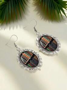 Orecchini a forma di libro in argento, accessorio in stile vintage per gli amanti dei libri - Argento - Visualizzare 3