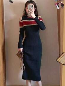 Women Midi Dresses - ブラック - View 3