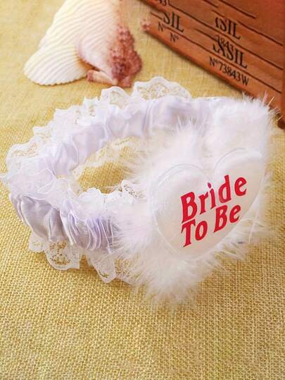 1pc Bridal Thigh Garter, Wedding Decor Set - My Wedding Day Awakening White Thigh Garter - Bridal Party - Bride - Bachelorette Party - Bridesmaid Gift