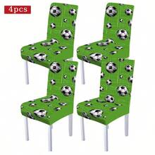 1/4/5/6/7/36pcs 2026 World Cup, Football Pattern Print Chair Covers/Seat Covers Set, Suitable For Indoor Home, Restaurant, Hotel, Ideal Choice For Modern Daily Decor. Tablecloth Fits Square Dining Table, Elastic Chair Covers Are Washable. - Multicolor - View 13