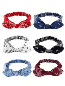Băng đô cài tóc cổ chữ V, kiểu dáng bohemian, chất liệu vải dệt, có dây rút, in họa tiết, bán sỉ, bền chắc. - Hoa nhiều màu - Xem 4