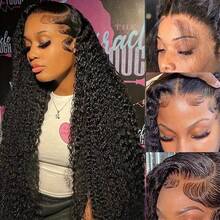 Uveous Afro Kinky Curly Wig HD Transparent Lace Frontal Wig Deep Part 13x6 Lace Front Wig Human Hair 250 Density Remy Brazilian Human Hair Pre Plucked With Baby Hair Natural Color  Halloween Season - Tóc giả màu tự nhiên - Xem 5