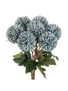 1/5/12pcs Artificial Chrysanthemum Flower Balls, Embroidered Flowers, Wedding Decor, Home Vase Decor, Restaurant/Living Room/Bedroom Floral Arrangement, Bridal Bouquet, Wrist Corsage, Boutonniere, Birthday Party Decor, Valentine's Day/New Year Gift, Autumn Decoration - Dusty Blue - View 2