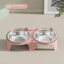 Bát đựng thức ăn cho mèo bằng thép không gỉ, bát đựng nước cho thú cưng, chống tràn, đồ dùng cho mèo, bát đựng cơm. - 300ml - Xem 6