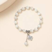 Kirykle Natural Crystal Bracelet For Women White Opal Stone Pearl Fashion Lucky Four-Leaf Clover Women's Jewelry Bangles Gift - KRB6541-4 - 查看 12