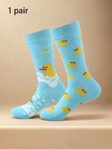 Bộ 1 đôi tất đôi hình vịt vàng nhỏ phiên bản AB cá nhân hóa, hình ảnh người nổi tiếng trên mạng vui nhộn, gà con dễ thương đang nở, nấm đeo kính râm, nhãn cầu bí ẩn, hình ghép nhiều màu sắc, tất thời trang dài đến bắp chân dành cho nữ, phù hợp cho mọi mùa, tất đa năng dành cho học sinh. - Nhiều màu - Xem 13