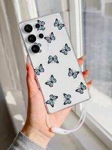 1 ốp lưng điện thoại TPU mềm trong suốt chống rơi với in UV, kèm 1 dây đeo silicon màu trắng, họa tiết bướm xanh, tương thích với iPhone 7/8/7 Plus/8 Plus/X/XS/XR/XS Max/11/11 Pro/11 Pro Max/12/12 Pro/12 Pro Max/12 Mini/13/13 Pro/13 Pro Max/13 Mini/14/14 Pro/14 Pro Max/14 Plus/15/15 Pro/15 Pro Max/15 Plus/16/16 Pro/16 Pro Max/16 Plus/17/17 Pro/17 Pro Max/Air, Honor 400/400 Pro/500/500 Pro, Galaxy - Nhiều màu - Xem 5