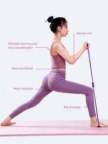 1pc Figure 8 Yoga Resistance Band Fitness Equipment - Multicolor - View 11