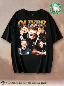 Oliver Stark 9-1-1 T-Shirt For Men And Women, Retro Urban Style, Casual, Short Sleeve, 2026 Print - Made Of Pure Cotton, It's Soft And Breathable, Suitable For Both Men And Women. It's A Casual Shirt Suitable For All Seasons And A Stylish Souvenir. It's Perfect For Everyday Wear, Urban Fashion Enthusiasts, And Music Lovers. - 黑色 - 查看 1