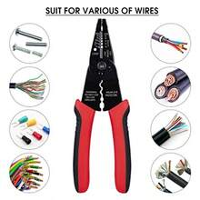 WG-015 Professional 8-Inch Wire Stripper/Crimping Tool Cable Cutter/Crimper Wiring And Multi-Function Hand Tool Red With Black - Đỏ phối đen - Xem 6