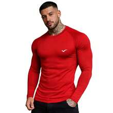 Thermal Shirt Second Skin T-Shirt UV Protection Compression Cold Heat Men's Blouse - Red - View 6