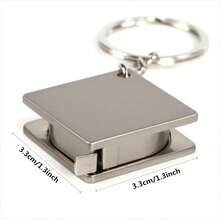 1pc Stainless Steel Retractable Ruler Tape Measure Keychain: Perfect Measuring Tool For On-The-Go! - Bạc - Xem 4