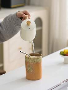 1 cốc sứ nung 600ml có ống hút, cốc cà phê văn phòng bằng sứ nung kiểu Mỹ sáng tạo, cốc nước dung tích lớn, cốc đồ uống, cốc gia đình, cốc nước, cốc sữa, cốc nước sứ dung tích lớn hình dạng bất đối xứng tối giản có ống hút, cốc phong cách retro sáng tạo, cốc cà phê gốm thô - Nhiều màu - Xem 6
