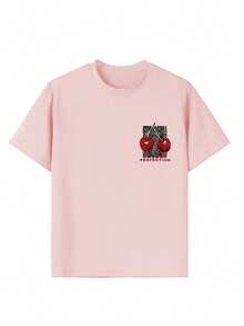 Áo thun ngắn tay cổ tròn in hình ngộ nghĩnh, phong cách thường ngày cho bé gái tuổi teen, thích hợp mặc mùa hè. - Hồng - Xem 9