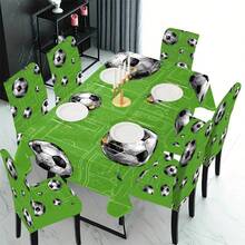 1/4/5/6/7/36pcs 2026 World Cup, Football Pattern Print Chair Covers/Seat Covers Set, Suitable For Indoor Home, Restaurant, Hotel, Ideal Choice For Modern Daily Decor. Tablecloth Fits Square Dining Table, Elastic Chair Covers Are Washable. - Multicolor - View 15